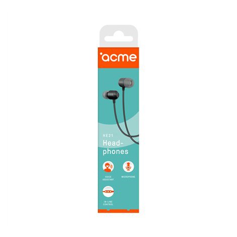 ACME HE21 Earphones With Mic Acme | Earphones | HE21 | 3.5 mm 4-pin | Black - 6